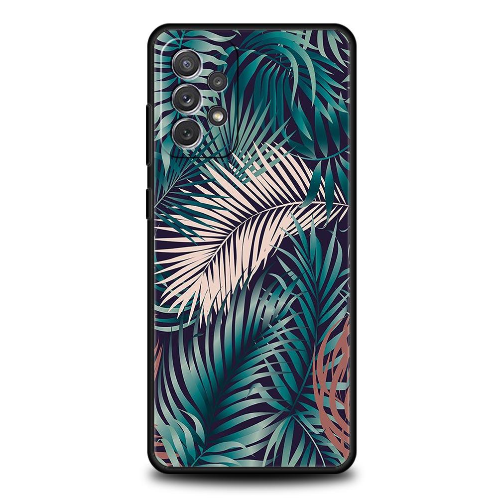 Vintage Banana Leaf Flower Case for Samsung A51 A71 A21S A12 A11 A15 A25 A31 A41 A52 A32 A23 A33 A53 A73 A03S A05S A13 5G Cover