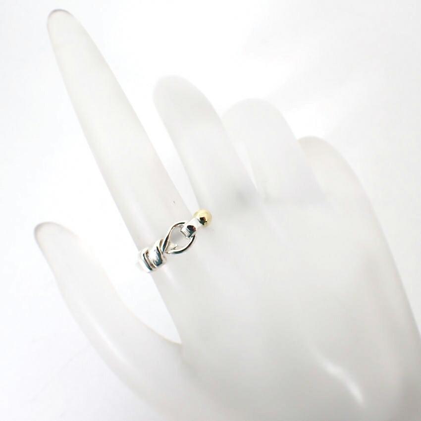[Pre-owned] TIFFANY 925/750 Love Knot Combination Ring / Size 12 / J68-3