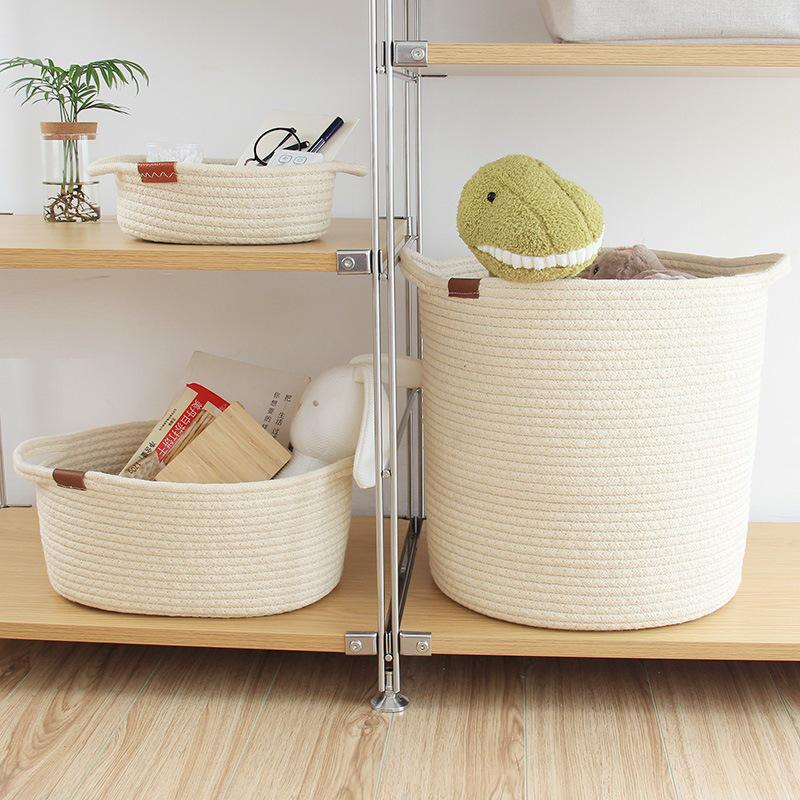 Nordic Cotton Rope Storage Basket for Bedroom: Laundry, Toys, Snacks, Japanese Style Organizer