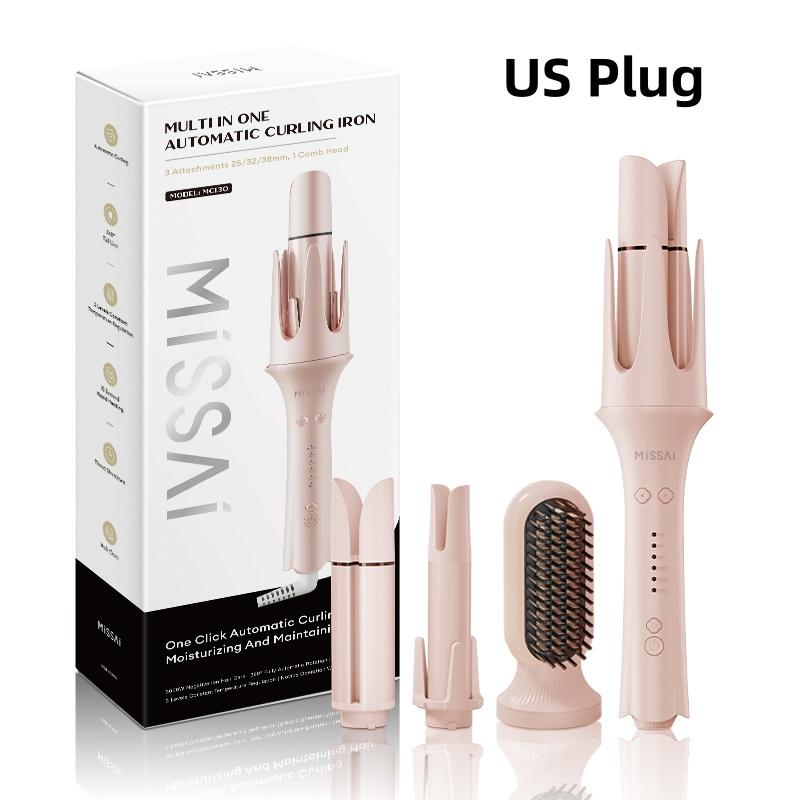 

4-in-1 Hair Curling Wand Set 25/32/38mm Ceramic Electric Straightening&Curling Comb Professional Salon Styling Tool Curly Tongs