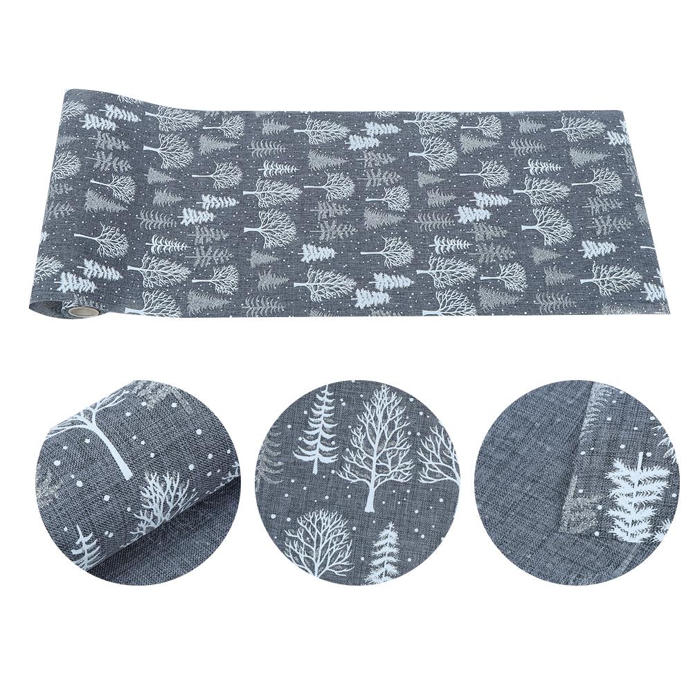 Față de masă de Crăciun din poliester imprimat pentru uz casnic, decor pentru petreceri acasă, banchete, Tip C, Gri