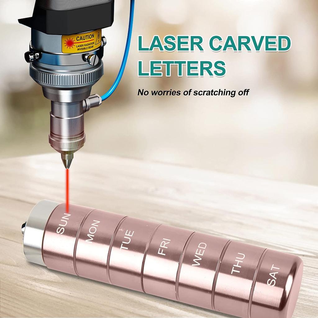 New Portable Pill Case for Travel Metal Pill Organizer Waterproof Pill Box Pill Case Container Medicine Bottle Organizer Weekly