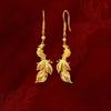 Dripping Phoenix Pendant Earrings Medium Antique Light Luxury Advanced Ear Hook Exquisite Niche Design Temperament Versatile Earrings