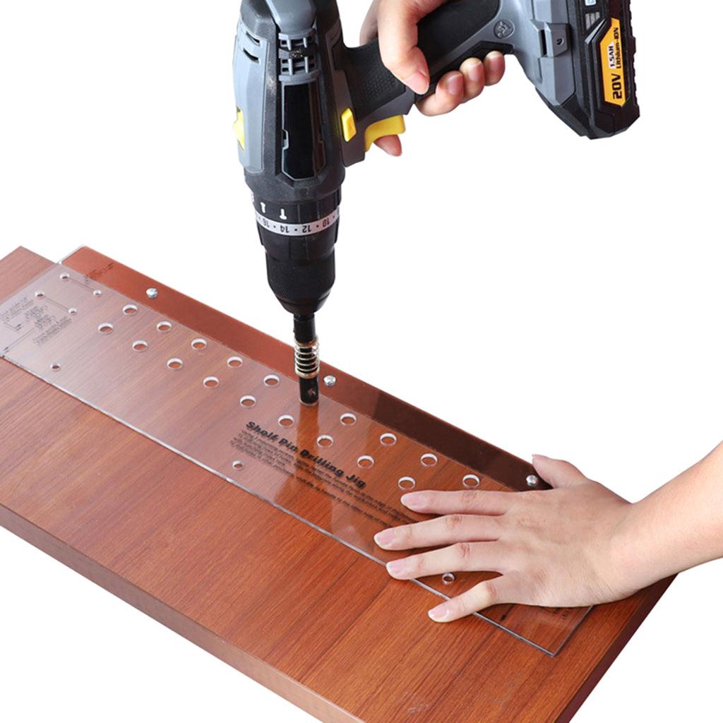 Hole Drilling Guide Locator Drawer Cabinet Door Installation Acrylic Bubble Level Ruler Hardware Jig Tool Punch Locator