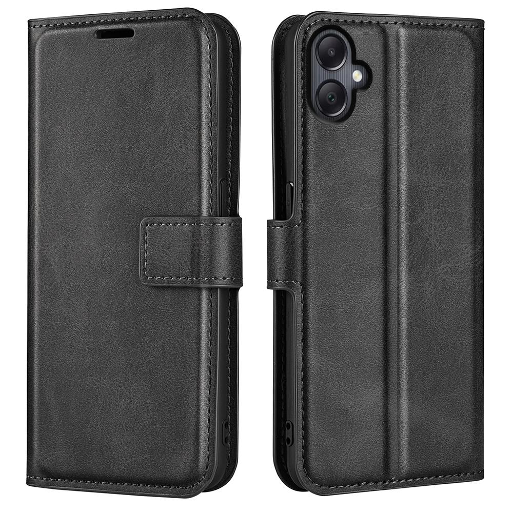 

Чехол-подставка для Samsung Galaxy A06 4G, противоцарапный, кожа с текстурой теленка, чехол для телефона Black