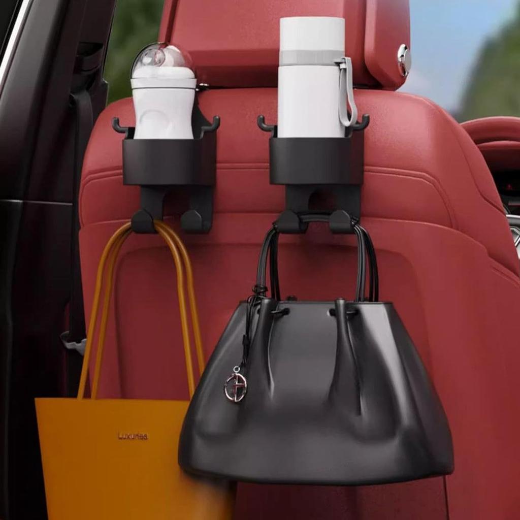 Multifunctional Hook For Car Seat Back, Back Seat Cup Holder With Hooks, Multifunction Seat Cup Holder Hook For Car (2)