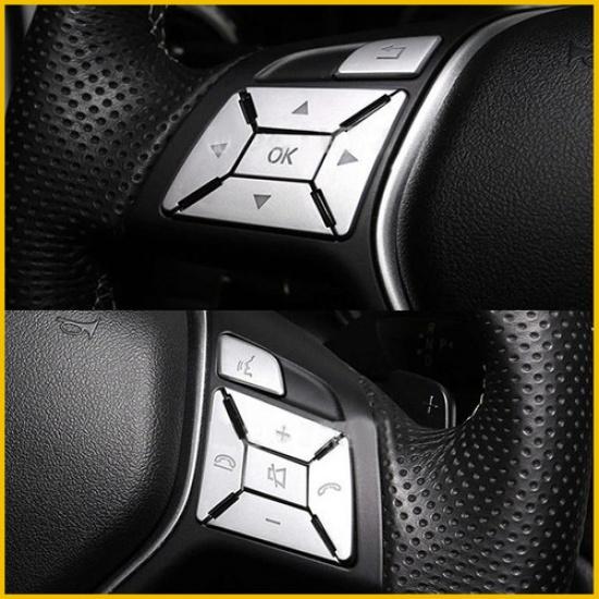 Chrome Steering Button Wheel Cover Trim Fit Benz Mercedes C E Class W204 12-16