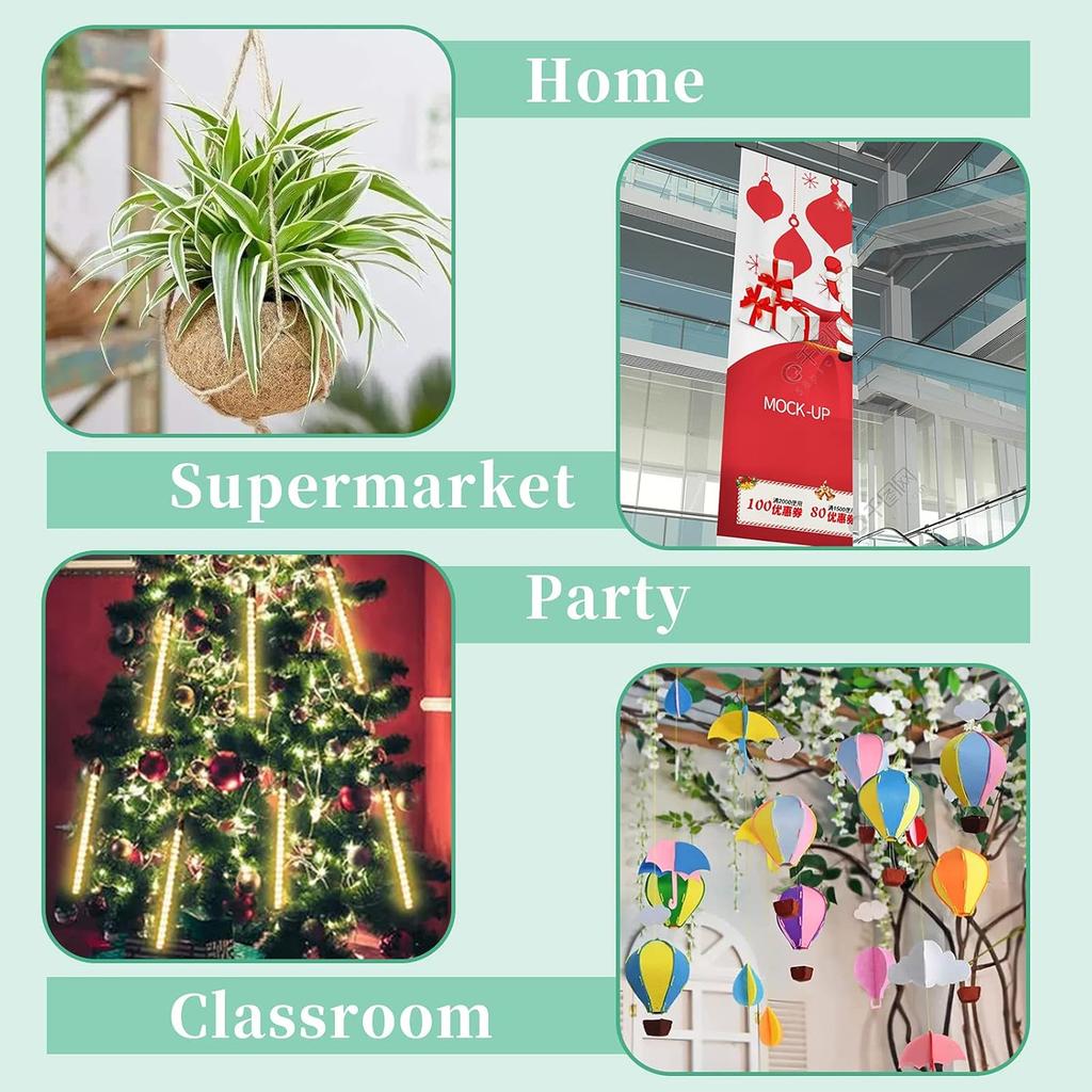 8 Pair Drop Ceiling Hooks for Hanging,White Heavy Duty Ceiling Hooks,Metal T-Bar Hooks,Suspended Ceiling Tile Hook Ceiling Clips for Home Classroom