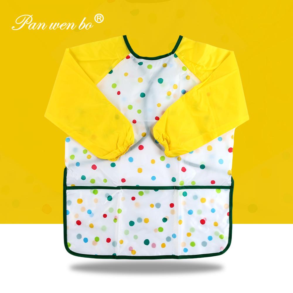 Children's Long-Sleeve Art Smock & Bib - Anti-Stain for Early Education and Kindergarten