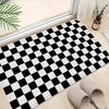 Black White Check Kitchen Mat Home Decor Non-slip Hallway Balcony Rugs Laundry Rooms Entrance Door Mat Bathroom Foot Pad