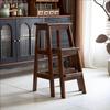 3-Step Solid Wood A-Frame Ladder Stool, 150kg Capacity for Staircase & Living Room