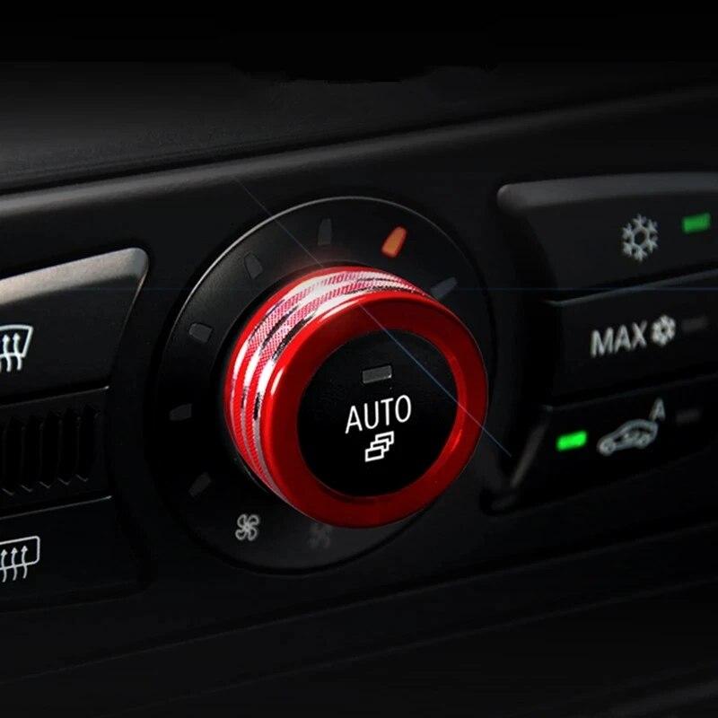 Aluminium Alloy Car Center Console Air Conditioning Volume Knob Decoration Cover For BMW 5 Series E60 530 520 523 525 2008-2010