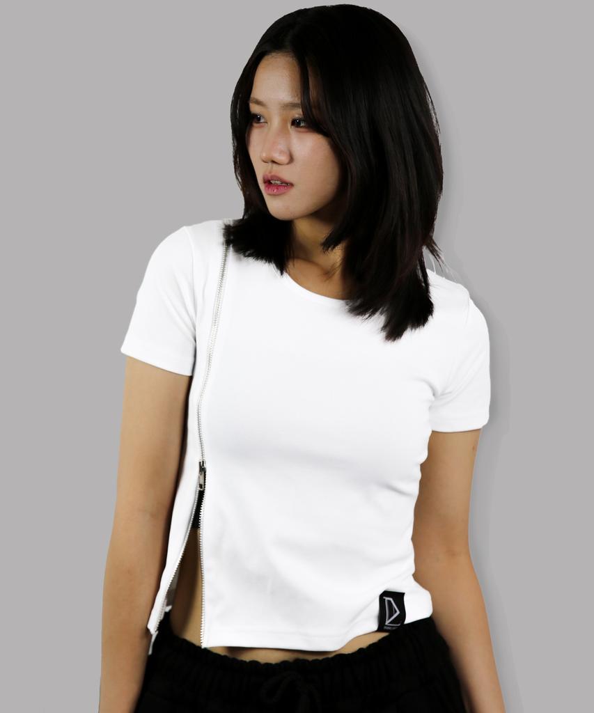 Digeunolusileu Organic Silket Zip-Shirt (White)