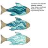 3 Pcs Wooden Fish Wall Decor Nautical Coastal Theme Wall Art Vintage Beach Blue Fish Wall Sculpture for Lake House Bathroom Bedroom Decor