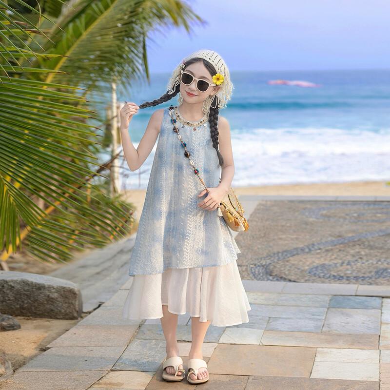 Girls  Color Block Sleeveless A-line Dress 170