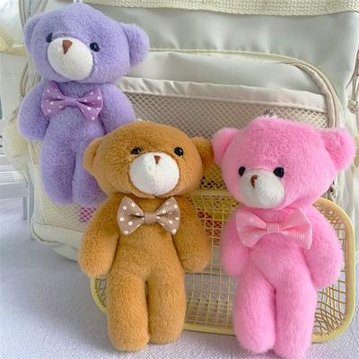 13cm Nuova Bambola Orsacchiotto Peluche Carina Tie-dye Colorato Orsacchiotto Peluche Animale Borsa Peluche Ciondolo Portachiavi Ornamenti Regalo di Compleanno per Ragazza