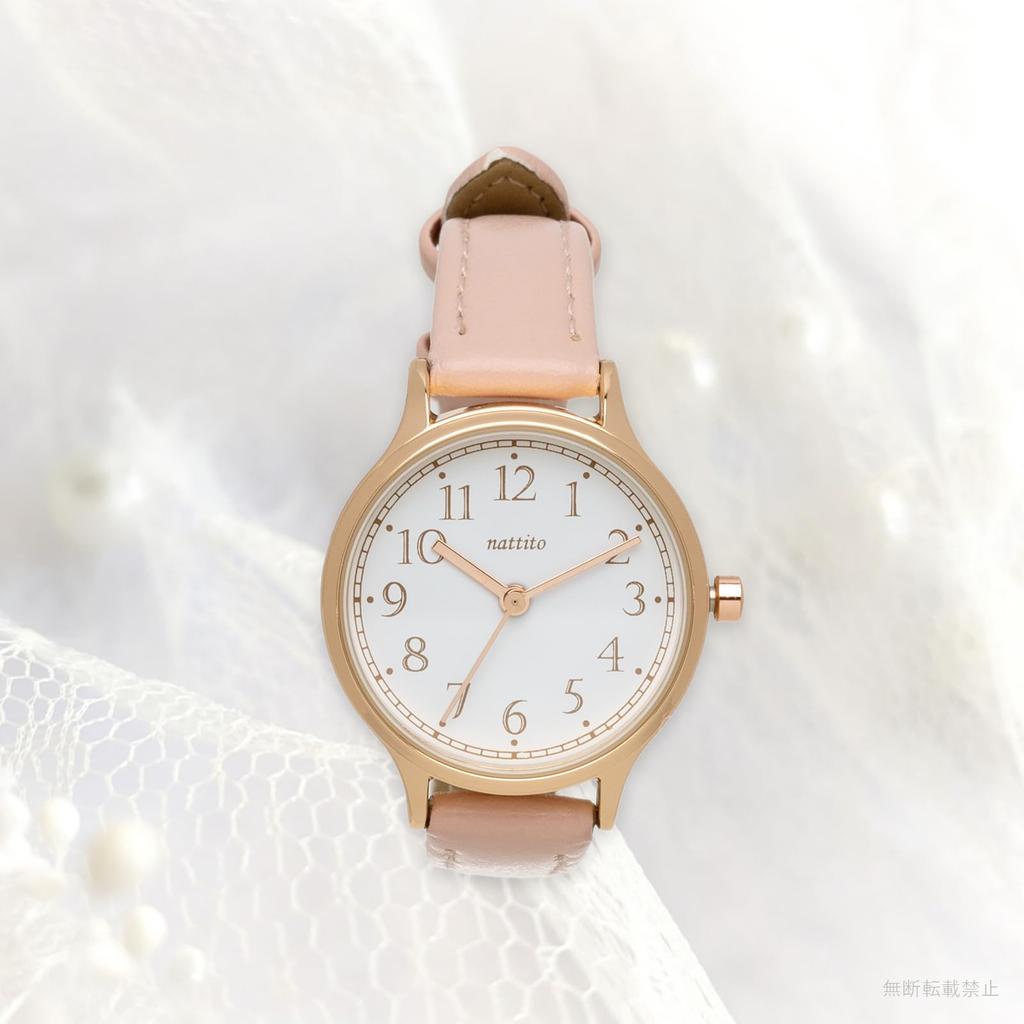 FIELD WORK Rita JN028-2 analog leather strap pink women's watch