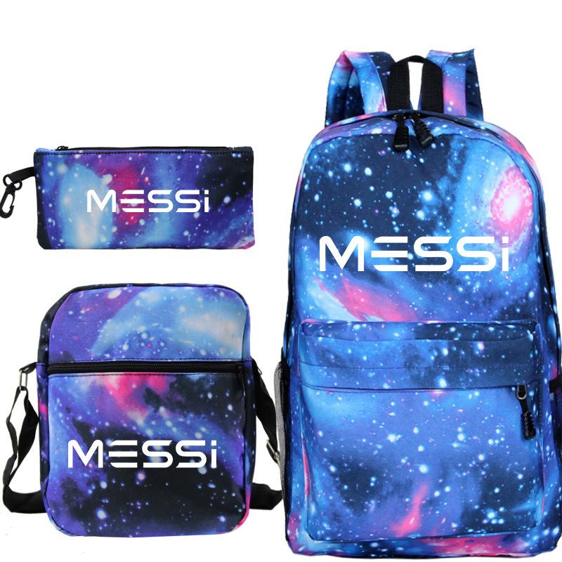 Lionel Messi · Perifere Rugzak Student Schooltas Schoudertas Etui Drie Delige Set three-piece set