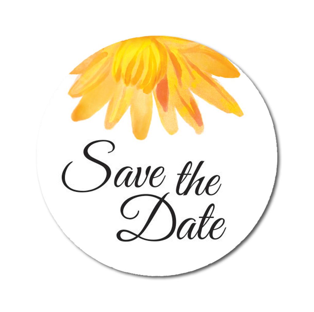 Darling Souvenir 45 Pcs Round Envelope Seal Black Aster Flower Save The Date Stickers DIY-1.6