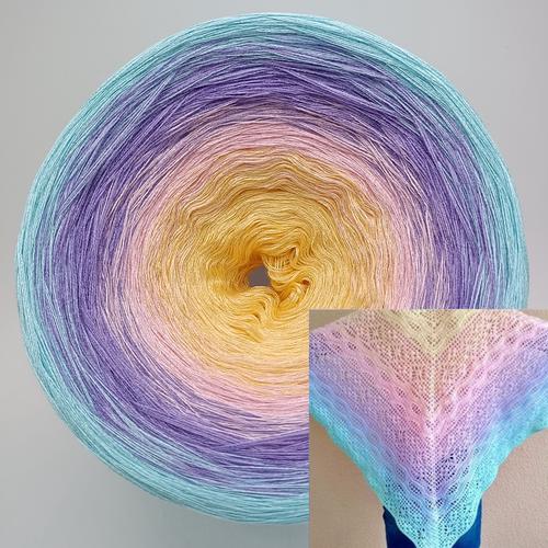 

300g Pearl Lace Cotton Yarn Mixed Strand Hand Wound Cake Gradient Long Dyed Wool DIY Hand-knitting Shawl Scarf Sweater Material