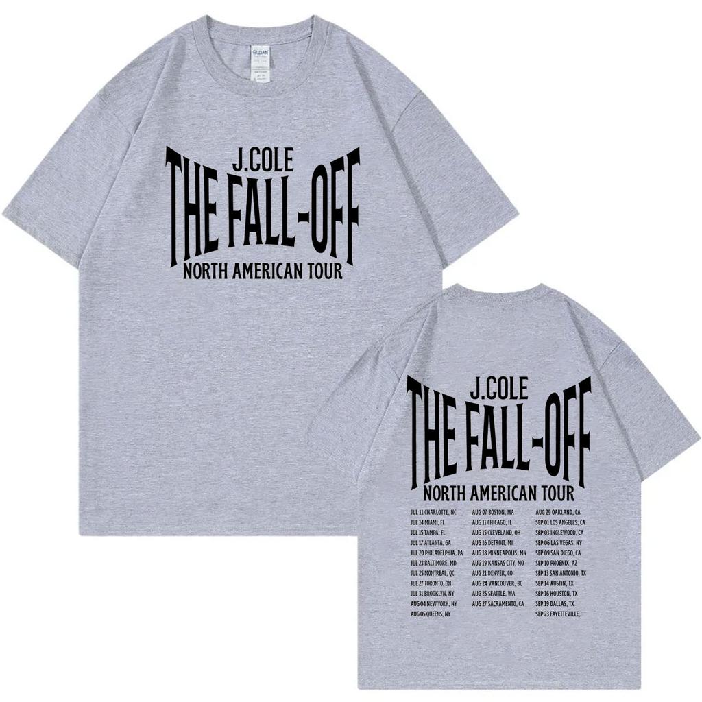 Rapper J Cole The Fall Off Tour 2026 Print T Shirt Harajuku Hip Hop Short Sleeve Tshirt Men Women Casual Fashion Loose Tshirts