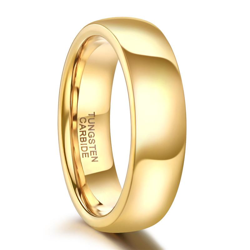 

Tigrade Gold Color Tungsten Ring Couple Men Women Classic Wedding Engagement Band 2/4/6/8mm Special Write Engraving Name/Logo 14.5
