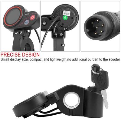 ZQ-100LCD Display Mileage Meter Speed Adjustable Electric Scooter Meter 6 Pin Display for Electric Scooter Dashboard With Key