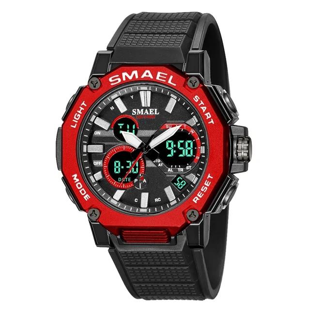 Smael 8047 Brand Sport Men Watch Quartz Watches Sports Male Clock Alarm 50M Waterproof LED Back Light Wristwatches