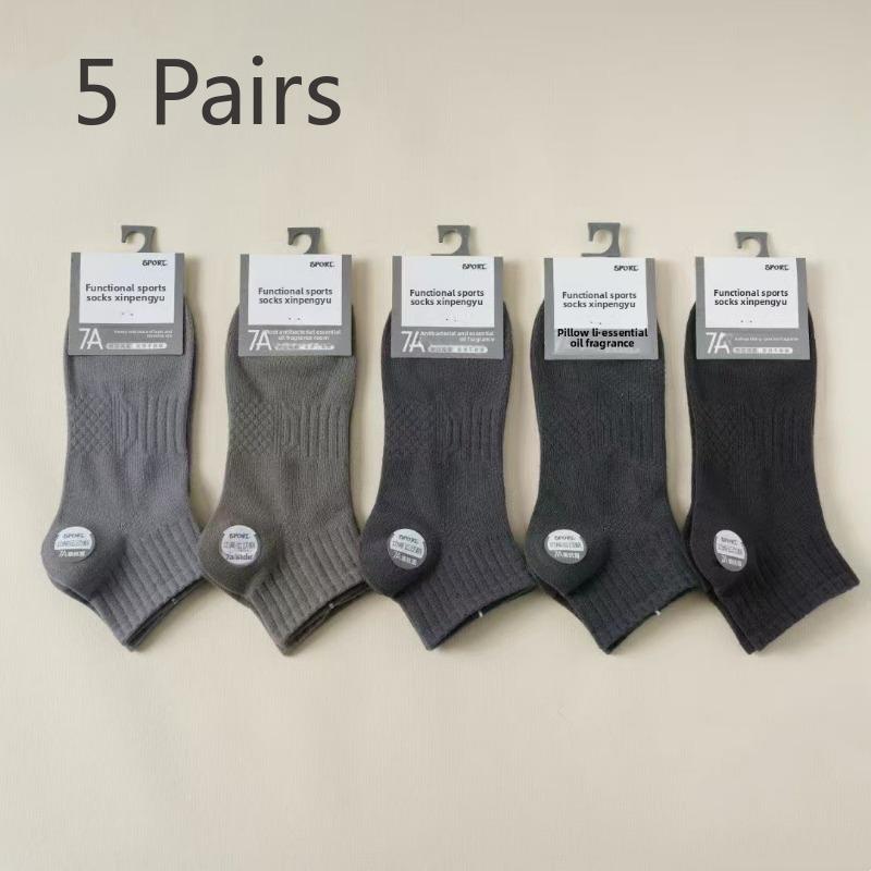 

5 пар мужских весенне-летних хлопковых дезодорирующих потовых дышащих коротких носков-лодочек 5 Pairs