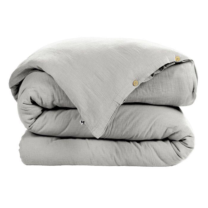 Housse de couette Double Gaze Coton Gaia Nuage 260x240cm