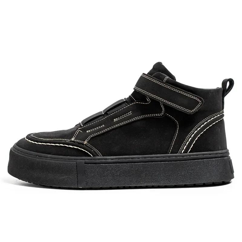 Ankle Boots Suede Designer Shoes for Men 2025 New Vintage Boots Hook & Loop Versatile Luxurymale Casual Sneakers Botines Hombre