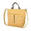 Kusguru Japan Women's Shoulder Tote Bag, Cat Print, 247518, Mustard