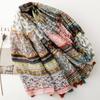 Women Viscose Scarf Summer Beach Shawl Cotton Linen Feeling Tassel Bohemian Style Floral Pashmina Muslim Hijab Wrap Lady