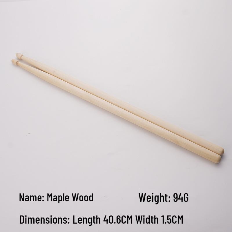 Luminous Colored Maple Wood Drumsticks with Nylon Tips - Beginner Model