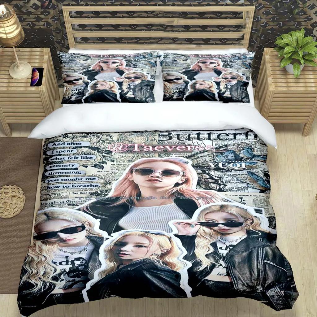 Korean Kpop Girl Group-Yuqi-SoyeonMiyeon-Suyin-Shuhua Print Bedding Set Duvet Cover Comforter Bed Youth Kids Girl Boys Gift