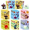 6 Photos/package Halloween Face Change Stickers Cartoon Doodle Black Cat Vampire DIY Puzzle Creative Puzzle Stickers