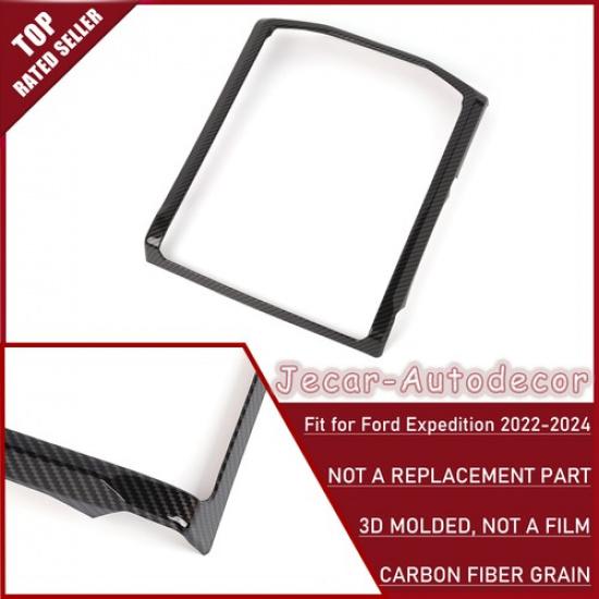 Carbon Fiber Dash Navigation GPS Screen Frame Trim Cover For Ford Expedition 22+
