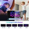 Projection Alarm Clock for Bedroom 7 inch RGB Colorful LED Digital Clock with Mirror Surface 6 level Brightness Dimmer