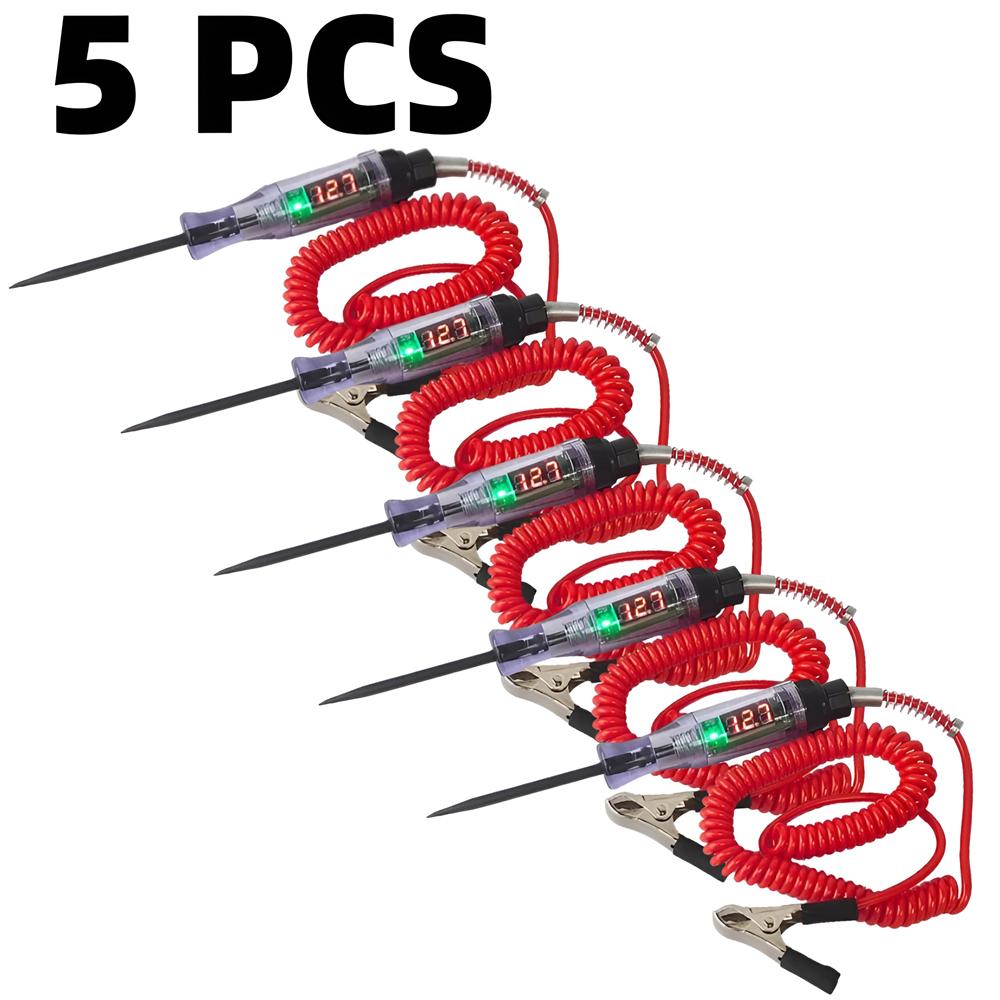 1pc Car Truck Voltage Circuit Tester 6V 12V 24V DC Digital Display Long Probe Car Circuit Tester Auto Diagnostic Probe Test Pen