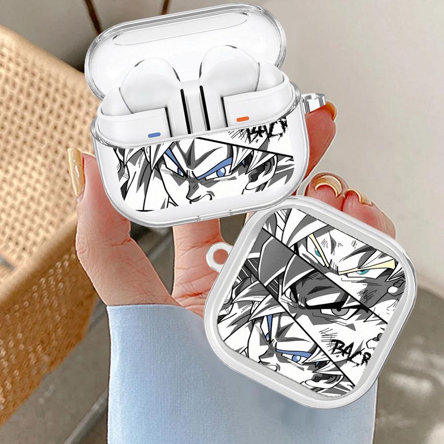 Case For Samsung Galaxy Buds 4Pro 2Pro 4 Pro Live 2 3 FE 3Pro Clear Earphone Cases Cover With Hook Anime Dragons B-alls