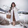 Autumn and Winter New Mao Mao Imitation Mink Fur Coat Long Stand-up Collar Imitation Mink Coat with Cotton Light Women's Clothing