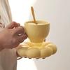 Sunflower Coffee Mug Aesthetic Ceramic Cloud Cup Decorative Saucer Afternoon Tea Water Cup Office Decor Home Mug Drinkware