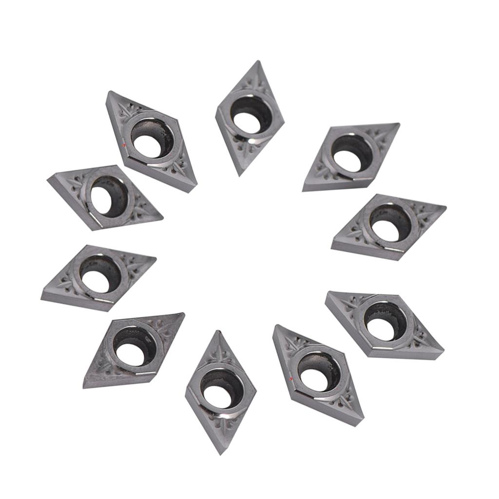 10 Stück Satz CNC Hartmetallspitzen Einsätze Messerkopf Drehbank Drehmeißel mit Box DCGT070204AK