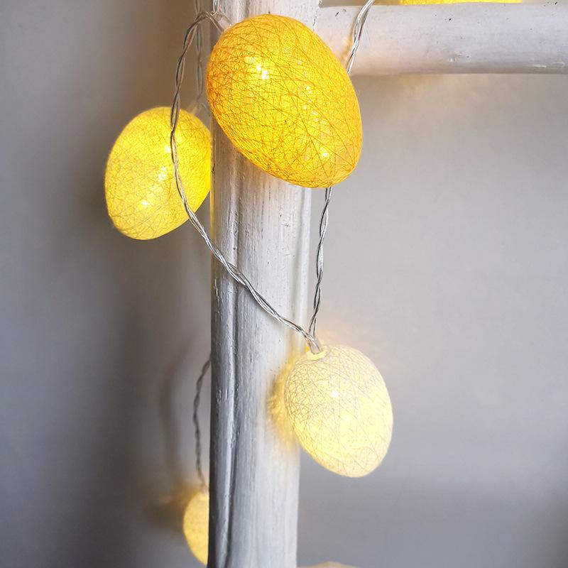 Cross-border LED Easter String Lights with Painted Eggs, Chickens & Rabbits - Indoor Decoration