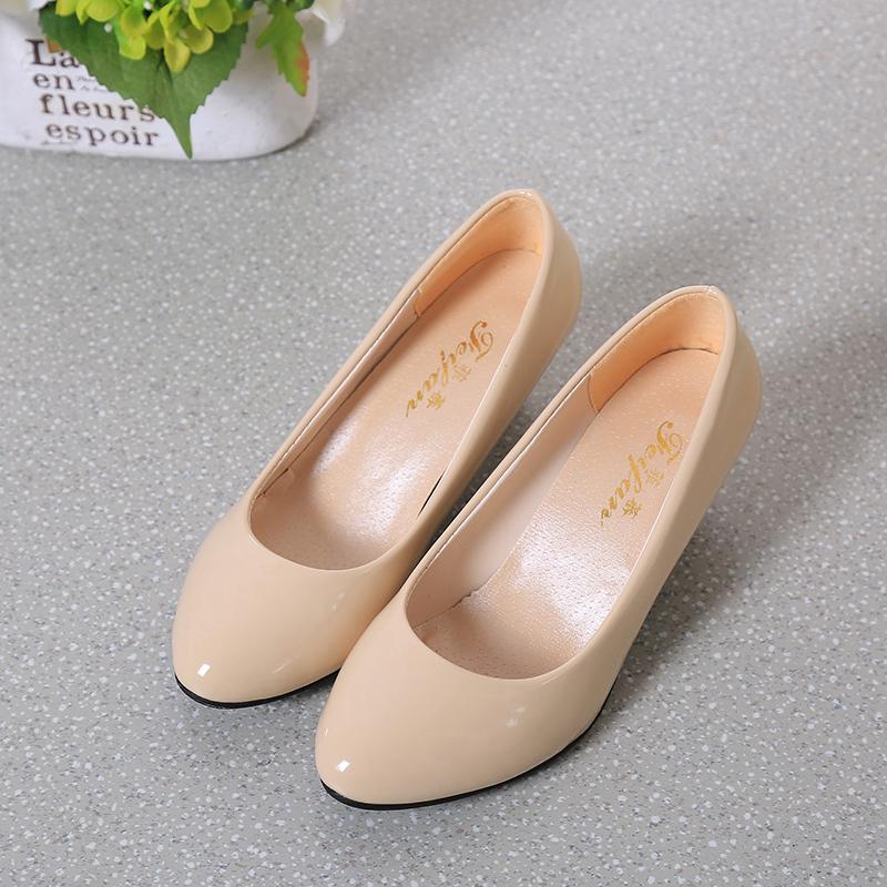 Women's Fashion Thick Heel Shoes Spring New Square Head Shallow Mouth Anti-slip Wear-resistant High Heels