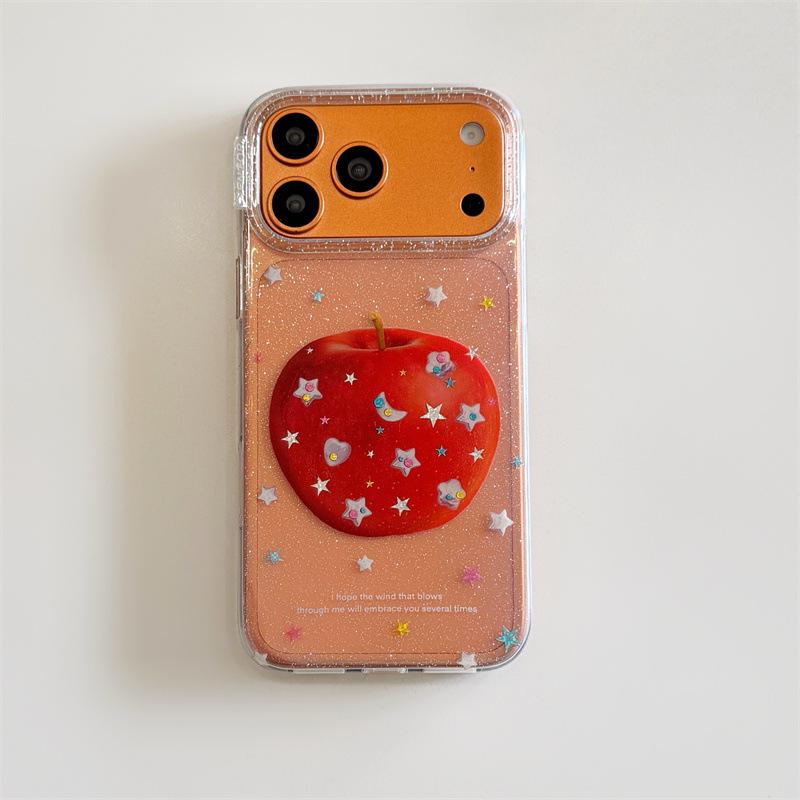 Gilded Glitter Star Anti-Fall Phone Case for iPhone 14/13, Compatible with 17/16/15 ProMax iPhone 16