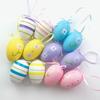 12 Pcs Easter Eggs for Hanging Plastic Colorful Easter Eggs with Silk Ribbon Decorative Easter Eggs