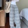 Autumn PearShaped Jacquard Striped Plaid Casual Pants for Women  Retro HighWaist WideLeg Loose Commuter FloorLength Trousers