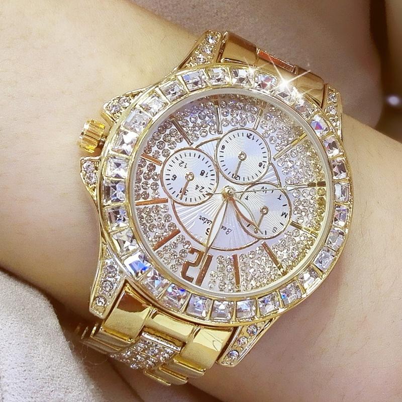 BEE SISTER BS Women Watches Quartz Diamond Luxury Watch Fashion Top Brand Wristwatch Fashion Watch Ladies Crystal Jewelry Rose Gold Watch 2022