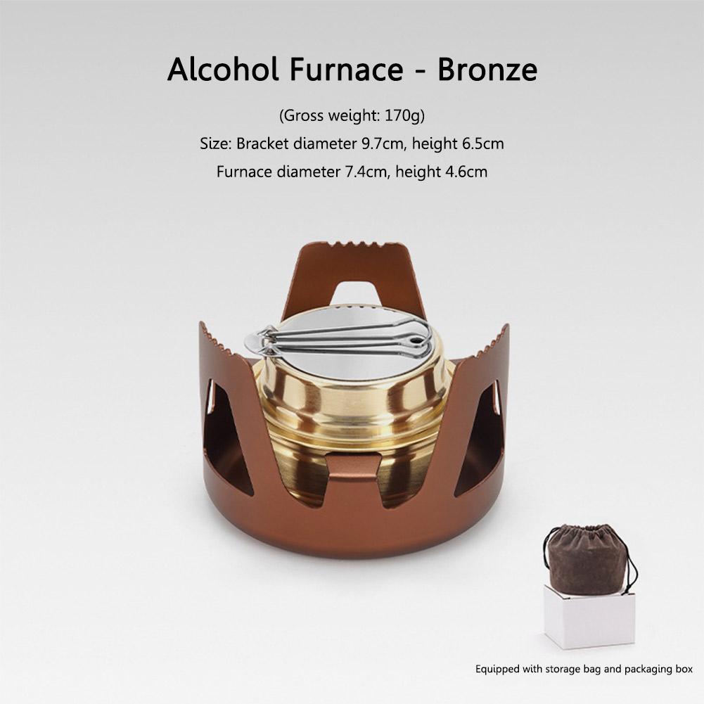 Portable Mini Alcohol Stove Adjustable Firepower Gasoline Stove Aluminum Alloy Bracket 360 Degree Combustion for Outdoor Picnic